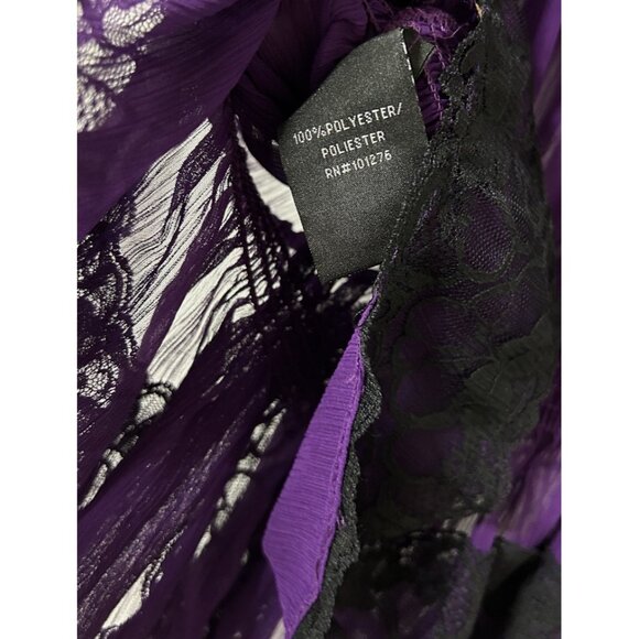 Vintage Rampage Y2K Purple Lace Sheer Whimsigoth Witchy Fairy L Top Blouse - Picture 6 of 6